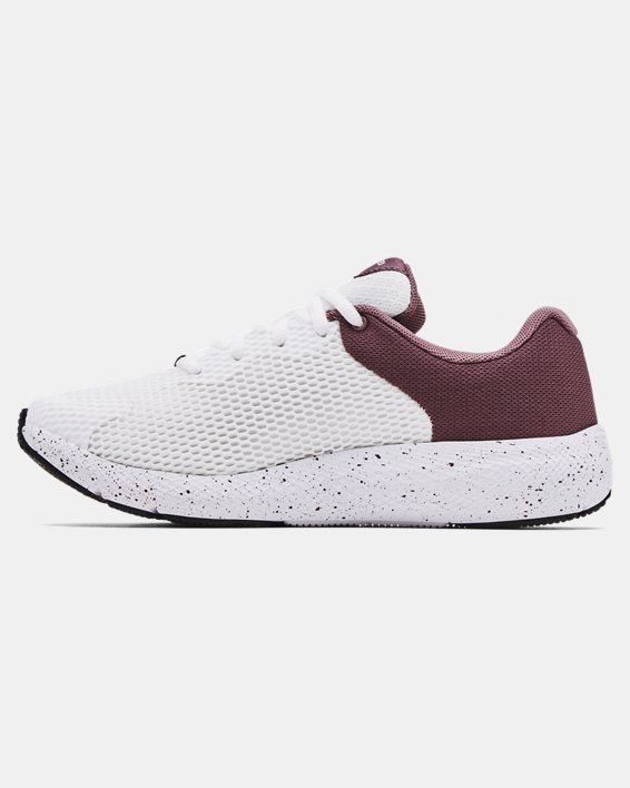 Women's UA Charged Pursuit 2 Big Logo Speckle Running Shoes, White, pdpMainDesktop image number 1